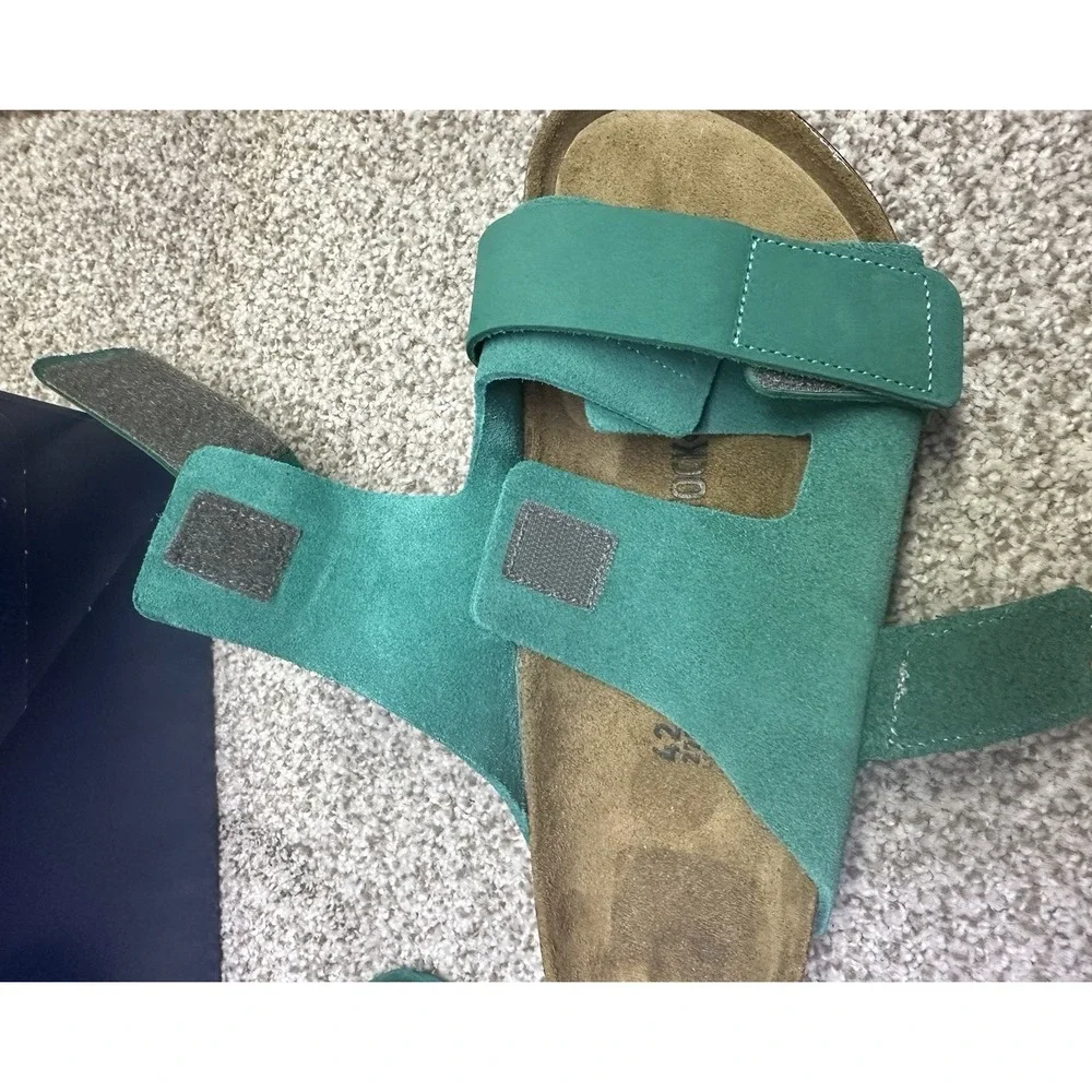 Birkenstock Uji Nubuck Suede Sandals Women 11 Men 9 EU 42 Green Leather NWOB